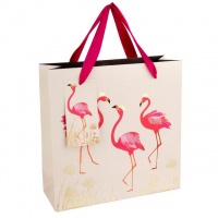 Pink Flamingo Print Medium Gift Bag By Sara Miller London